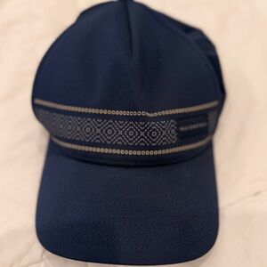 NEW TravisMathew Flexfit Navy Golf Hat L/XL Stretch Fit Cap Geometric Band